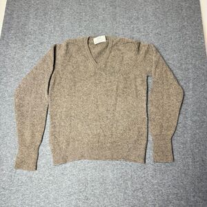 Lord Jeff Sweater Mens Large* Brown Virgin Australian Lambs Wool V Neck USA Made